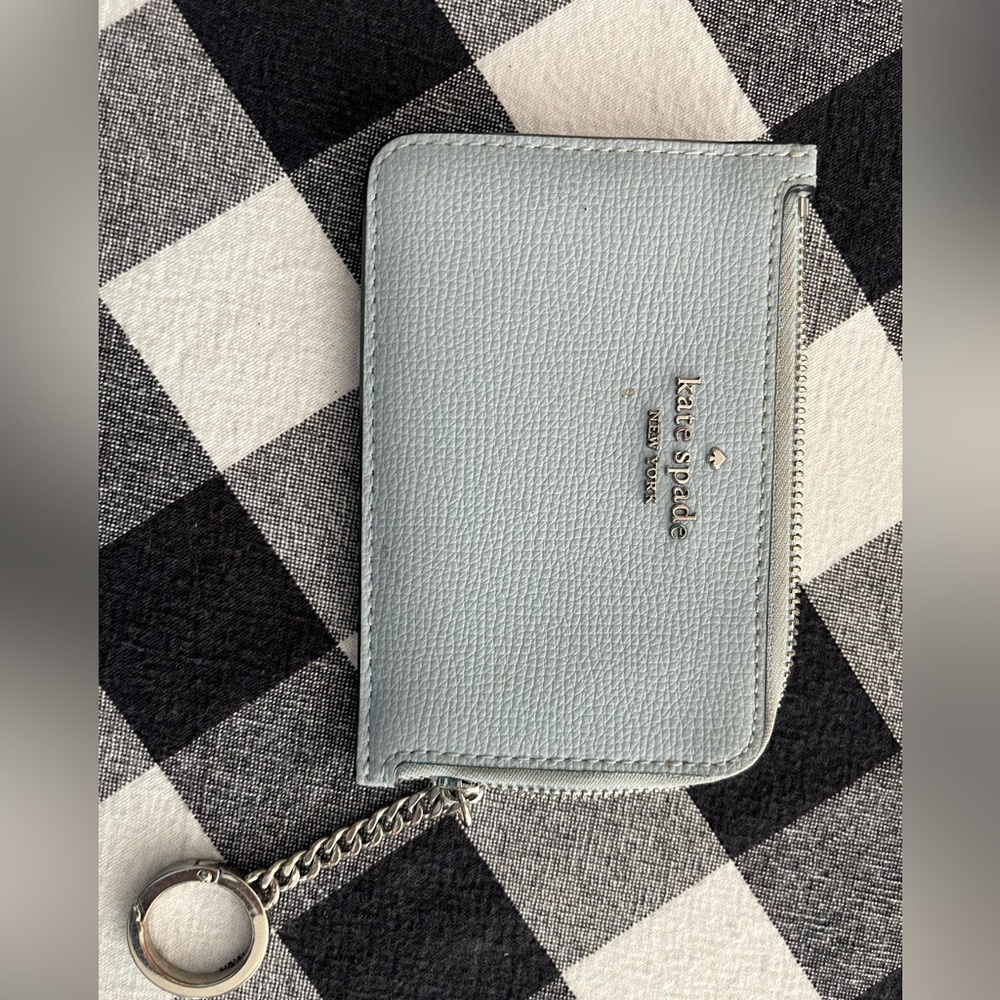 Light blue Kate spade wallet keychain